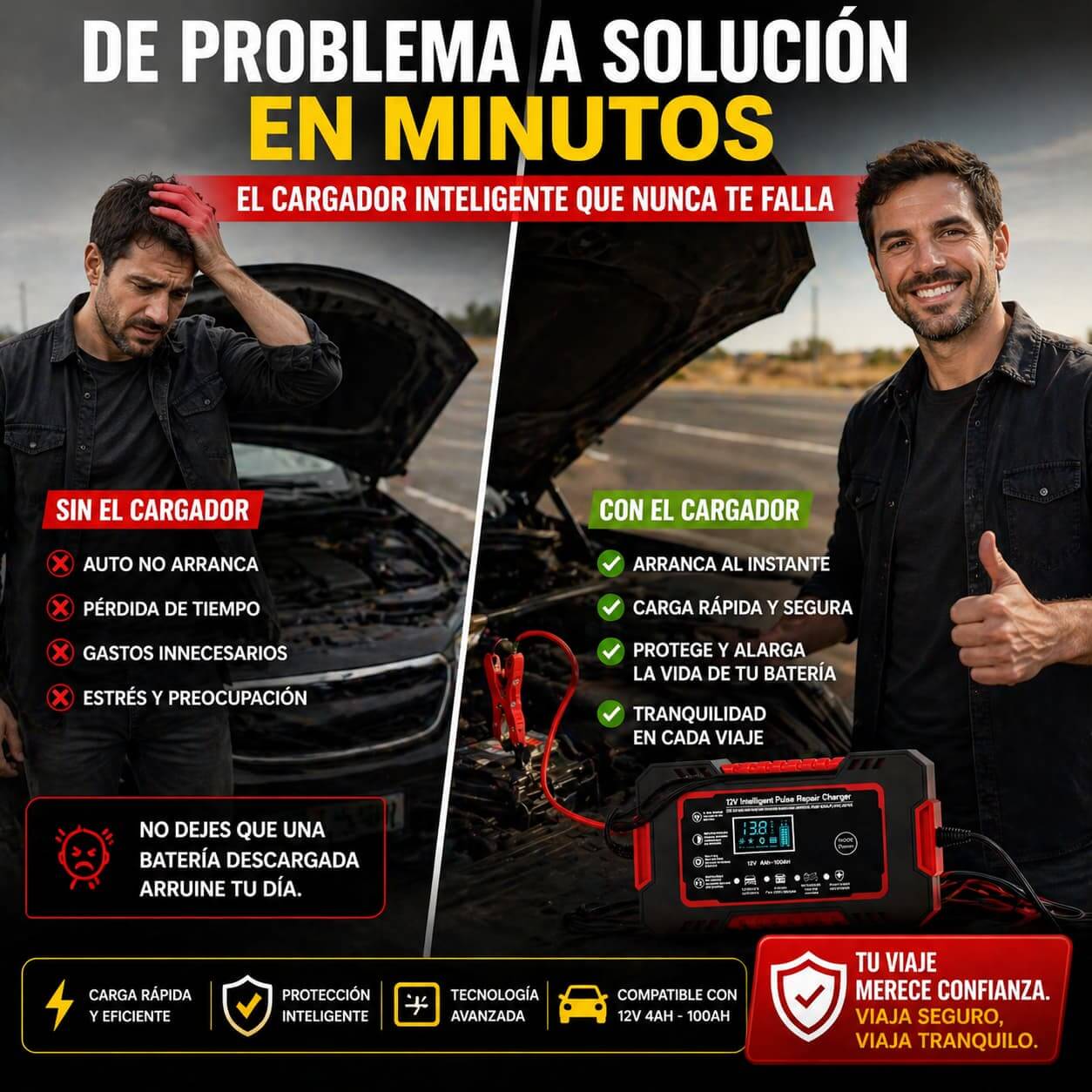 TurboPower® Cargador y Reparador Inteligente de Batería - 50% OFF SOLO HOY! 🔥