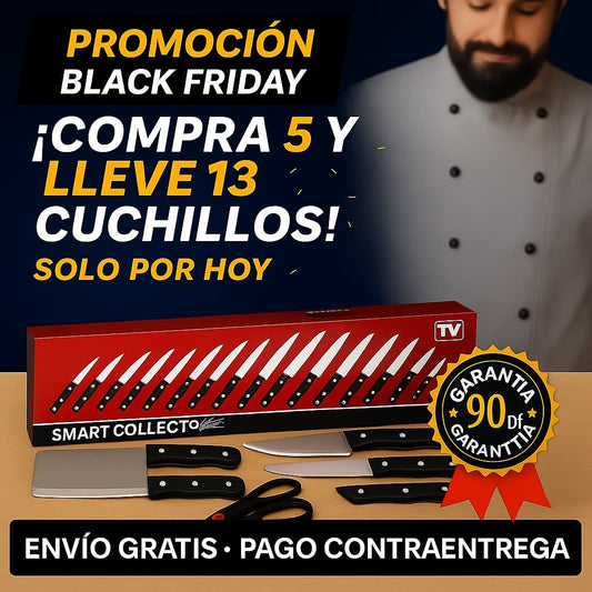 Kit de Cuchillos Premium Knife® – BLACK FRIDAY 🔥 – ¡COMPRA 5 Y LLEVA 13 SOLO HOY! ✨🔪
